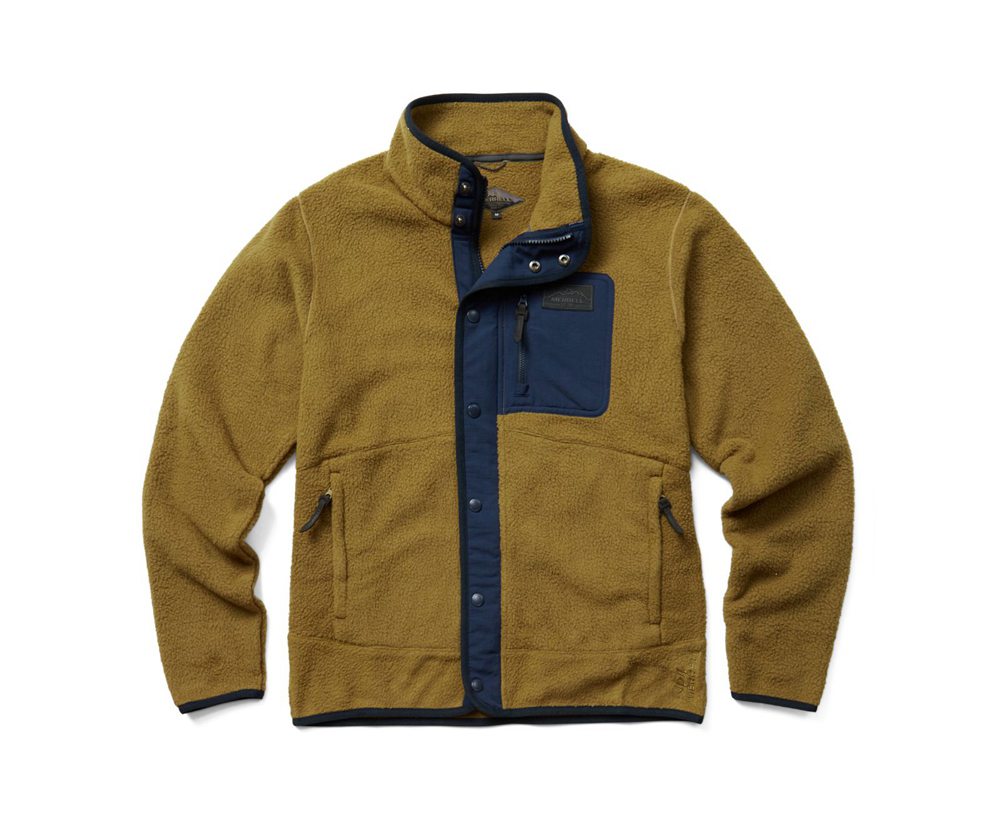 Jaqueta Homem - Merrell Sherpa W/Snaps And Overlays Full Zip - Caqui - JMS638901